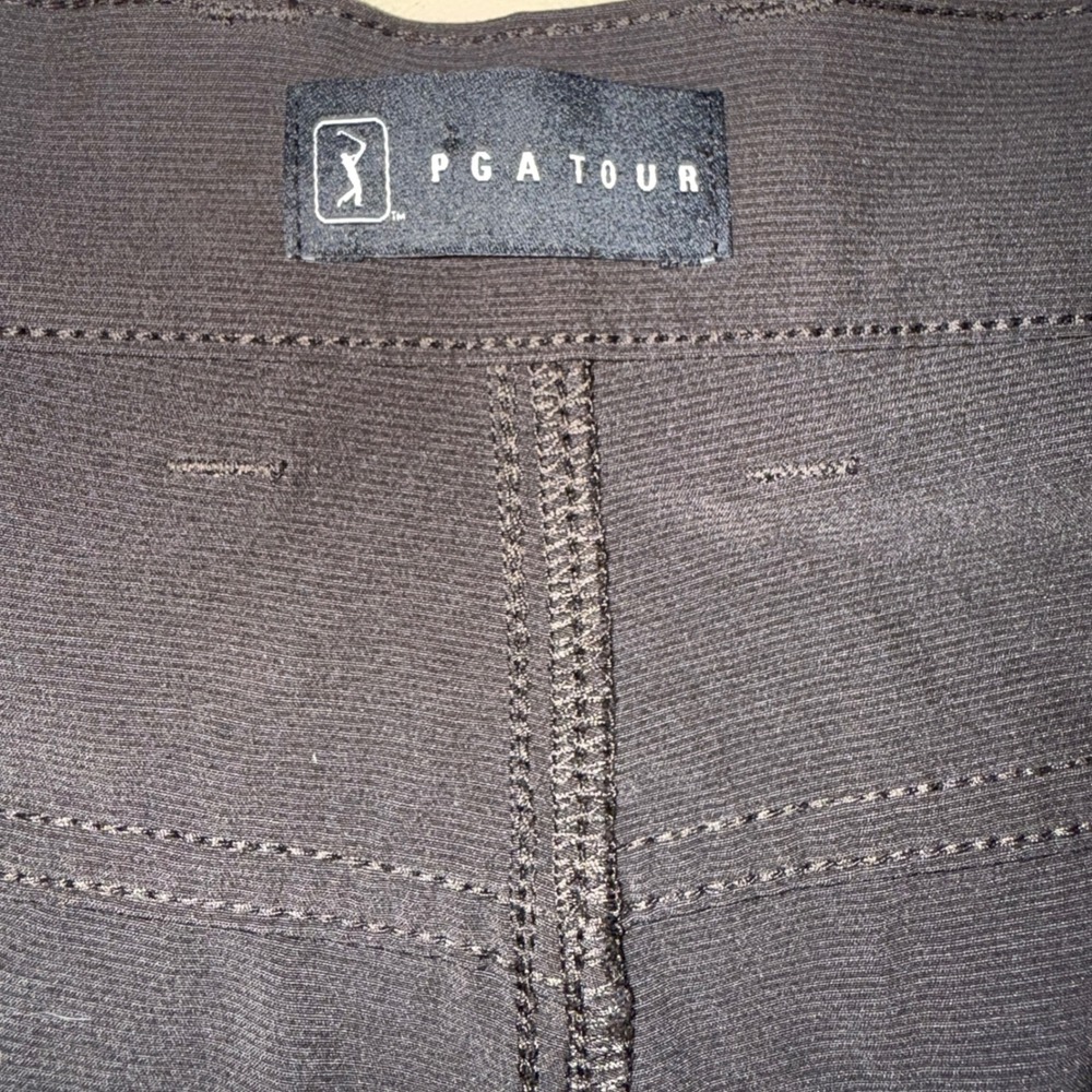 PGA TOUR Men's Golf Pants 42x32 Flat Front Stretch Dark Gray - Picture 3 of 5